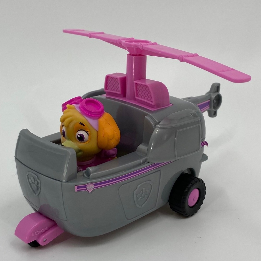 Paw Patrol Skye Helicopter Vehicle with Skye Figure Grey Pink Rescue Toy
